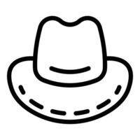 Cowboy Kopfbedeckung Symbol Gliederung . männlich alt Kleider vektor