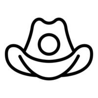 Leder Cowboy Hut Symbol Gliederung . alt Western Kopf Zubehörteil vektor