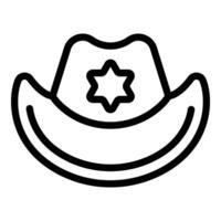 alt Western Marschall Hut Symbol Gliederung . Sheriff Kopfbedeckung vektor
