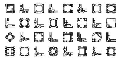 Chinesisch Ecke Symbole einstellen Gliederung . asiatisch Teiler vektor