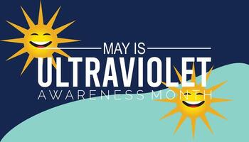 ultraviolett medvetenhet månad observerats varje år i Maj. mall för bakgrund, baner, kort, affisch med text inskrift. vektor