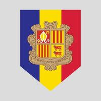 andorra flagga i skydda form vektor