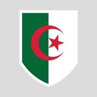 algeriet flagga i skydda form ikon vektor