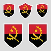 angola flagga i skydda form vektor