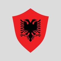 Albanien Flagge im Schild gestalten Symbol vektor