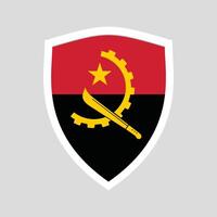 angola flagga i skydda form vektor