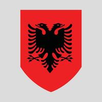 albania flagga i skydda form ikon vektor