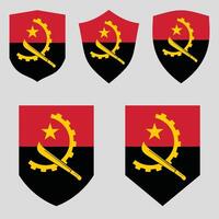 Angola Flagge im Schild gestalten vektor