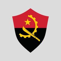 angola flagga i skydda form vektor