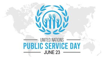 vereinigt Nationen Öffentlichkeit Bedienung Tag beobachtete jeder Jahr im Juni. Vorlage zum Hintergrund, Banner, Karte, Poster mit Text Inschrift. vektor