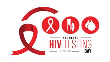 National hiv testen Tag beobachtete jeder Jahr im Juni. Vorlage zum Hintergrund, Banner, Karte, Poster mit Text Inschrift. vektor