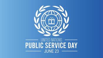 förenad nationer offentlig service dag observerats varje år i juni. mall för bakgrund, baner, kort, affisch med text inskrift. vektor