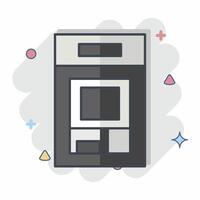 Symbol Geldautomat. verbunden zu Sicherheit Symbol. Comic Stil. einfach Design Illustration vektor