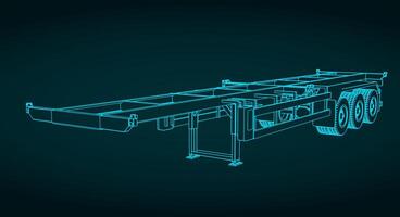 Dreiachser Container Anhänger Illustration vektor