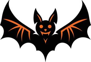 skrämmande svart halloween fladdermus illustration. vektor