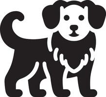 svart silhuett av en hund illustration för hund dag. vektor