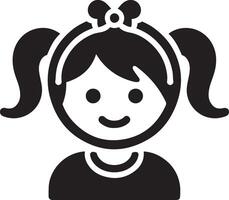 barn flicka ikon illustration för barns dag. vektor