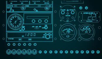 flygplan kontrollera instrumentbräda vektor