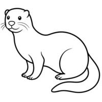 Otter Tier eben Stil Illustration vektor