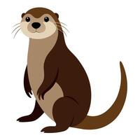 Otter Tier eben Stil Illustration vektor