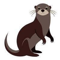 Otter Tier eben Stil Illustration vektor