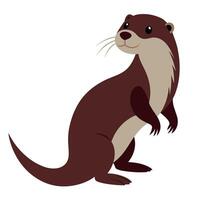 Otter Tier eben Stil Illustration vektor