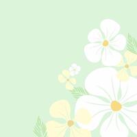 abstraktiv Hintergrund mit Blumen im Sanft Grün Farbe Design. Licht Grün und Gelb Natur Blumen Hintergrund, Muster Kunst Design vektor