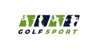 golf sport logotyp design mall vektor