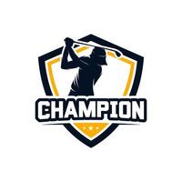 Fachmann Golf Meisterschaft Logo Design Vorlage vektor