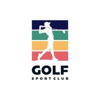 Jahrgänge Golf Logo Design Vorlage vektor