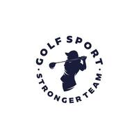 Golfer- und Golfball-Logo-Grafikdesign vektor