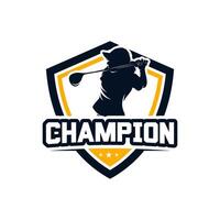 Fachmann Golf Meisterschaft Logo Design Vorlage vektor