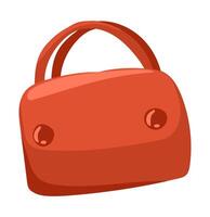 weiblich rot Tasche im eben Design. stilvoll Frauen Handtasche, elegant Zubehörteil. Illustration isoliert. vektor