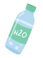 Wasser Flasche im eben Design. Plastik oder Glas Container mit frisch Aqua. Illustration isoliert. vektor