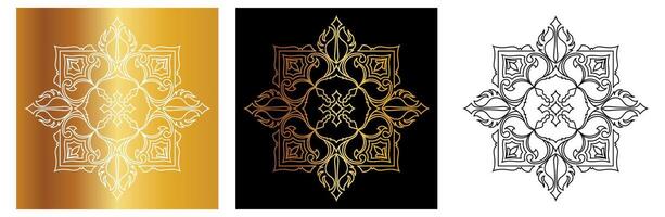 golden abstrakt Mandala. schwarz Linien. dekorativ Ornament. Grafik Elemente vektor