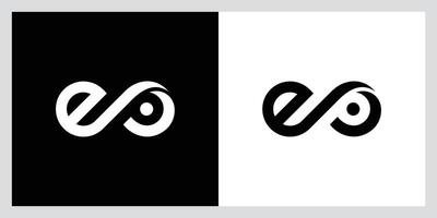 alfabet brev initialer monogram logotyp ep, pe första vektor