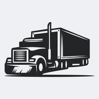 lastbil silhuett, trucker silhuetter illustration design vektor