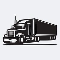 lastbil silhuett, trucker silhuetter illustration design vektor