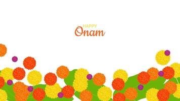 Onam indisch Festival Kerala Zustand. Blumen- Muster. glücklich Onam Urlaub. Poster Banner Design. Illustration. vektor