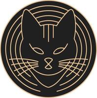 minimal katt logotyp vektor