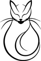 minimal katt logotyp vektor