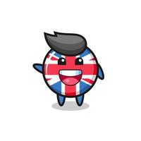 lycklig Storbritannien flagga söt maskot karaktär vektor