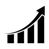 Wachstum Graph Geschäft Diagramm Symbol Finanzen, Buchhaltung, Versicherung Konzept zum Grafik Design, Logo, Netz Grundstück, Sozial Medien, Handy, Mobiltelefon Anwendung, ui Illustration vektor