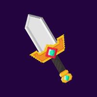illustration av svärd med pixel konst design vektor