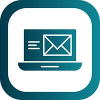 e-post glyf lutning hörn ikon vektor