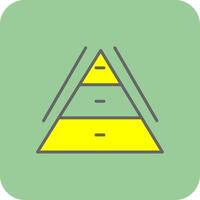 pyramid Diagram glyf lutning hörn ikon vektor