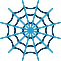 Spindel webb linje blå två Färg ikon vektor