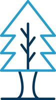 Baum Linie Blau zwei Farbe Symbol vektor