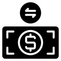 Symbol für Geldtransfer-Glyphe vektor