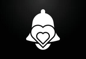 kreativ Liebe Glocke Logo Design Vorlage, Herz mit Liebe Logo vektor